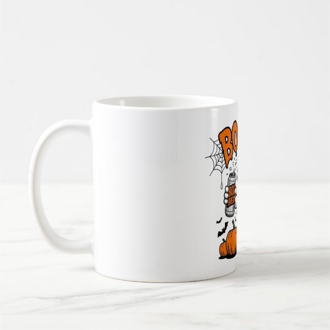 Caneca De Café Engraçado Fantasma "Boosch" Design de Halloween (Esquerda)