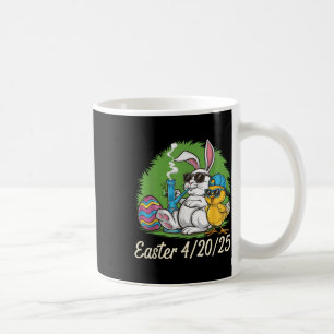 Caneca De Café Engraçado Felz pascoa Coelho Pintinho Fumante