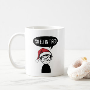 Caneca De Café Engraçado Festa de Natal da Manhã de Natal do ELF
