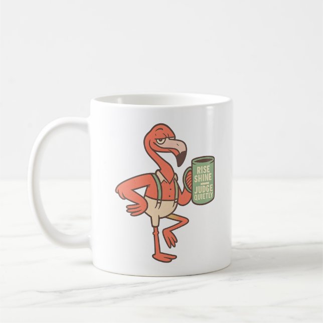 Caneca De Café Engraçado Flamingo Coffee Cotação (Esquerda)
