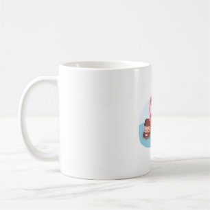 Caneca De Café Engraçado Flamingo Refrigerindo No Fluxo De Piscin