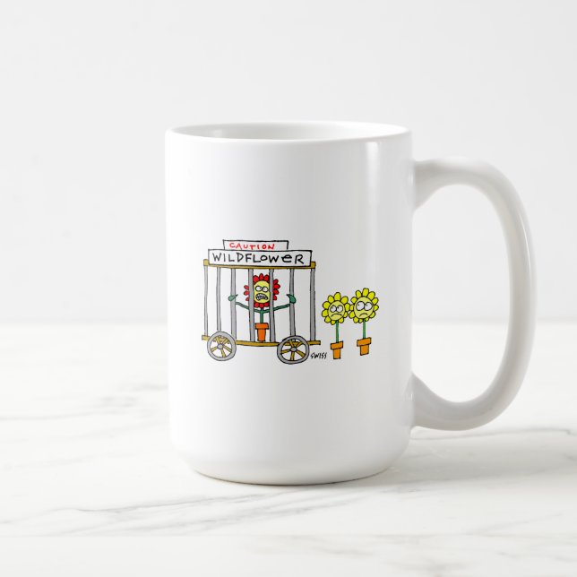 Caneca De Café Engraçado Flores Selvagens Cartoon Wildflower Gard (Direita)