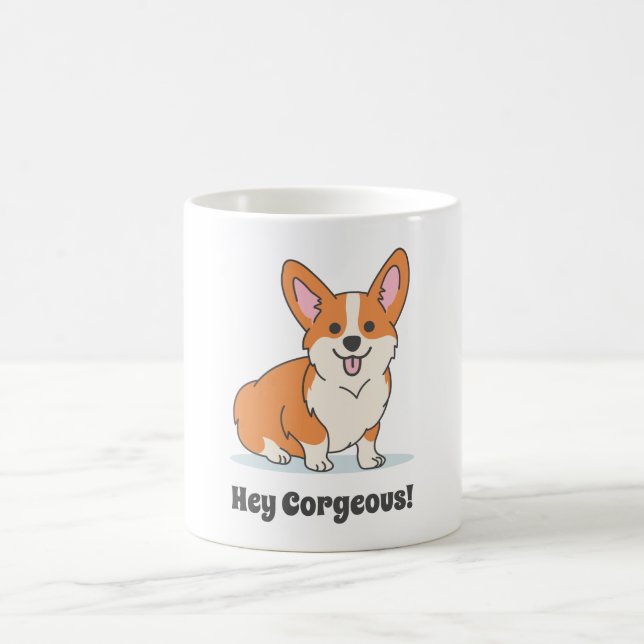 Caneca De Café Engraçado, Fofo de Corgi - Ei Corgey (Centro)