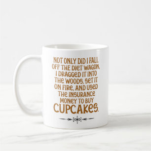 Caneca De Café Engraçado "fora do vagão" dieta e cupcakes