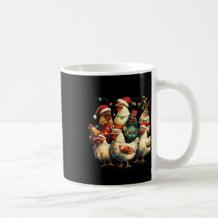 Caneca De Café Engraçado Frango de Natal Luzes de Fazenda Animal 