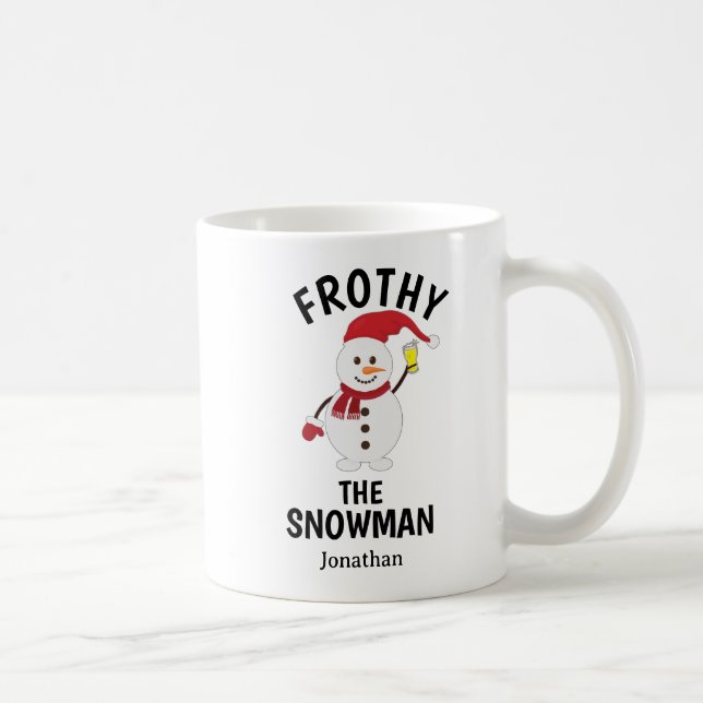 Caneca De Café Engraçado Frosty, o boneco de neve com cerveja per (Direita)