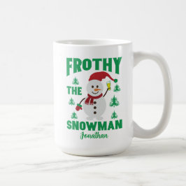 Caneca De Café Engraçado Frothy Snowman Personalizou o Café Mug