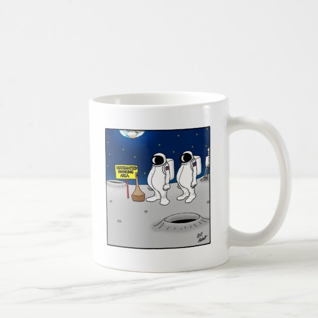Caneca De Café Engraçado Fumar no Espaço Presentes de Cartoons (Direita)