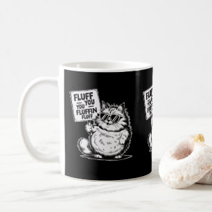 Caneca De Café Engraçado, Furioso, Gato Fluffy Pets Proprietários