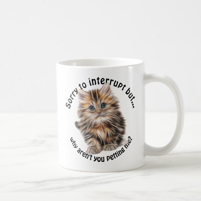 Caneca De Café Engraçado Gatinho Engraçado Pet Me Cotação (Direita)
