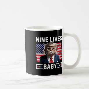 Caneca De Café Engraçado Gato 9 Vive Bebê Engraçado Votar Para Tr