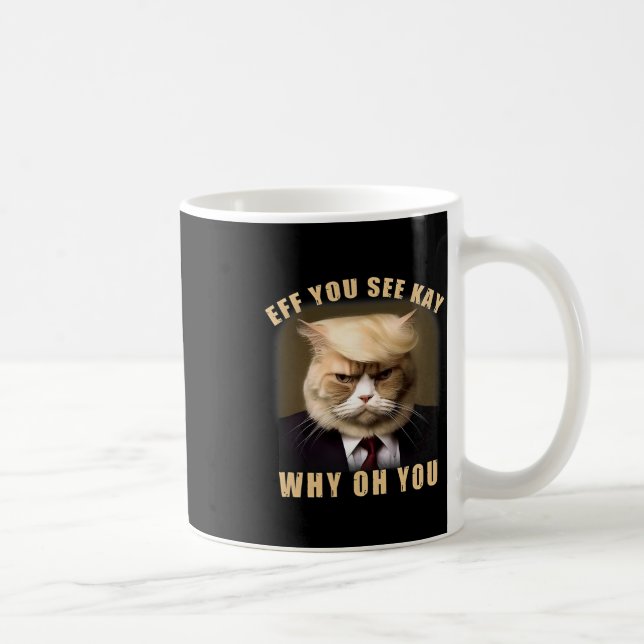 Caneca De Café Engraçado Gato De Cabelo Se Vê Por Que Oh Você (Direita)