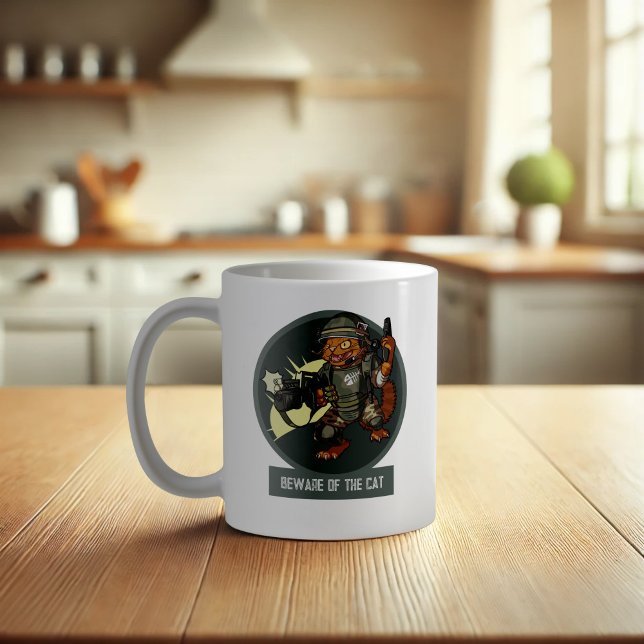 Caneca De Café Engraçado Gato De Laranja-Marinha Fictício-Fi Cuid (Criador carregado)