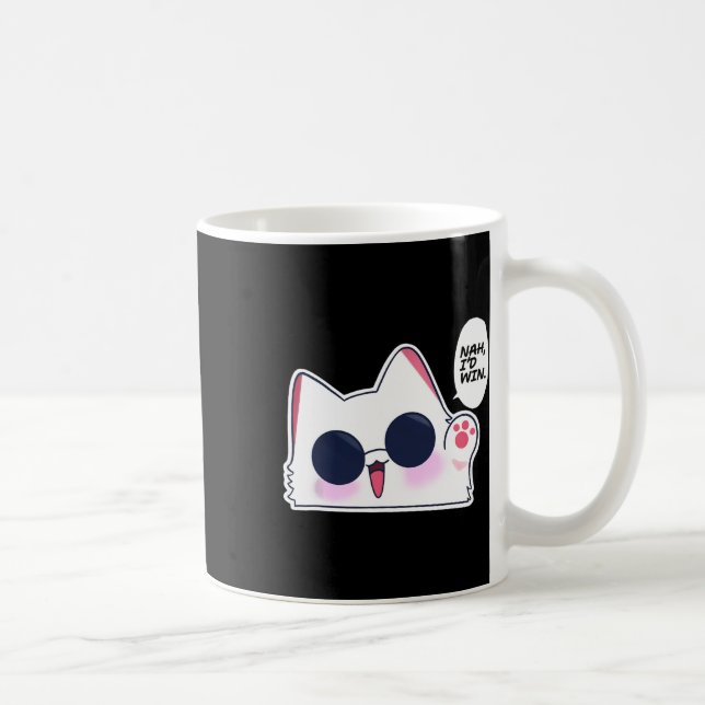 Caneca De Café Engraçado Gato Engraçado Anime Meme Nah Eu ganhari (Direita)