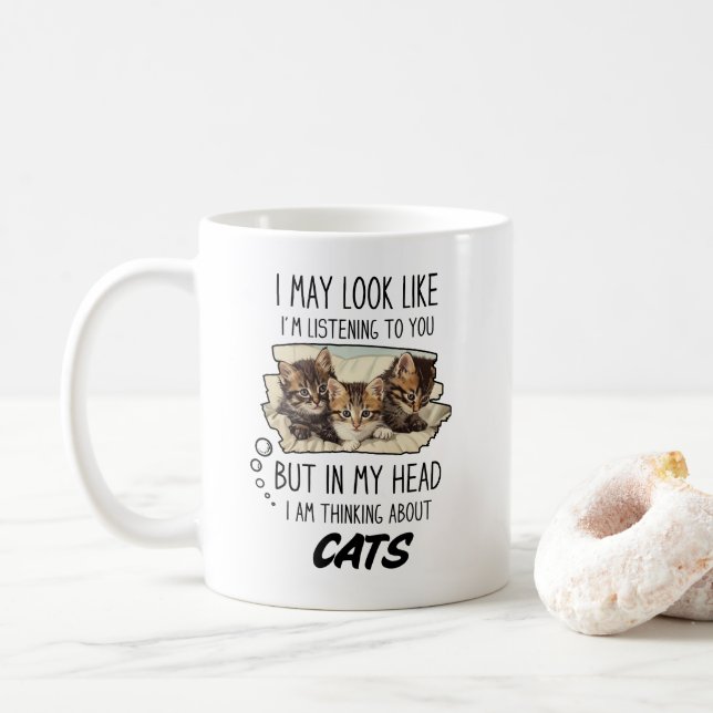 Caneca De Café Engraçado Gato Lover Mug (Com Donut)