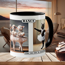 Engraçado Gato Ovino Balé Dança Mug