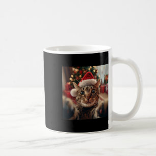 Caneca De Café Engraçado Gato Selfie com Papais noeis Natal 2