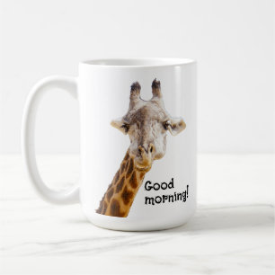 Caneca De Café Engraçado Girafa Boa Manhã Saudando a Vida Selvage