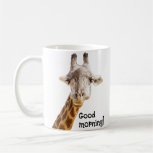 Caneca De Café Engraçado Girafa Boa Manhã Saudando a Vida Selvage