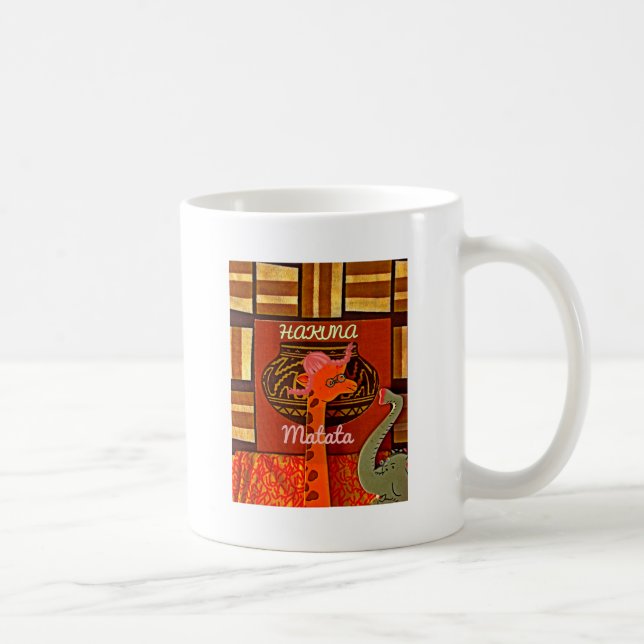 Caneca De Café Engraçado Girafa com legal texto Hakuna Matata Des (Direita)