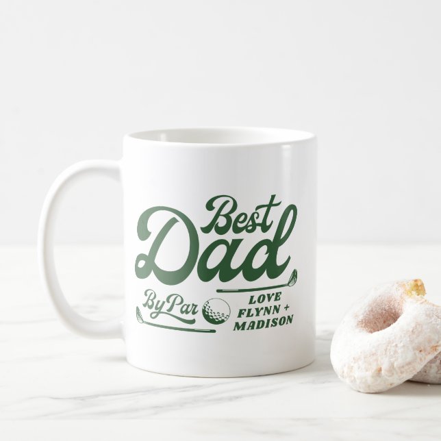 Caneca De Café Engraçado Golfer Melhor Pai De Par | DIA DE OS PAI (Com Donut)