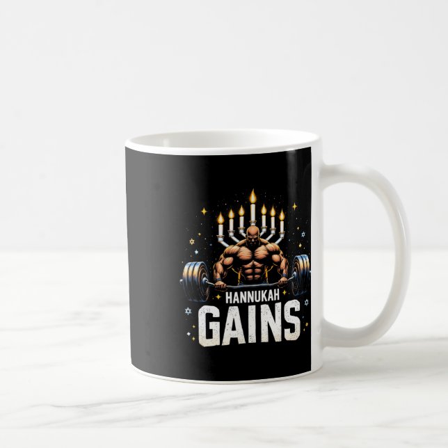Caneca De Café Engraçado Hanukkah Jewish Gyout Hannukah ganha (Direita)