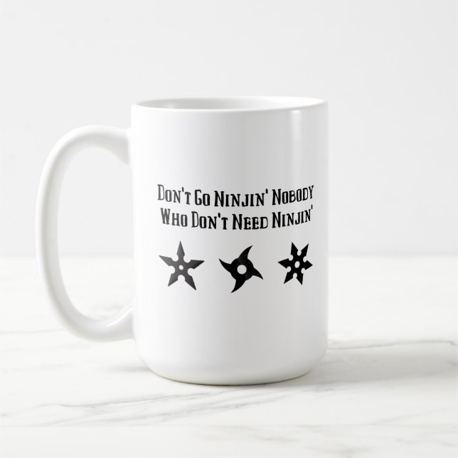 Caneca De Café Engraçado Hillybilly Ninja Dizendo (Esquerda)