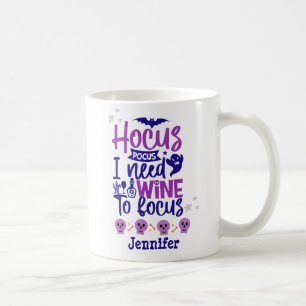 Caneca De Café Engraçado Hocus Pocus Halloween Roxo Personalizado