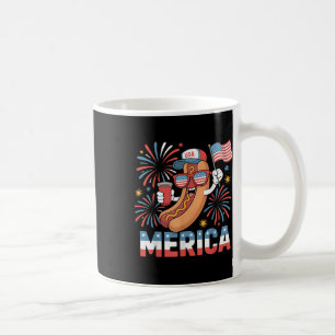 Caneca De Café Engraçado Hotdog Patriótico Merica Estilo 4 De Jul