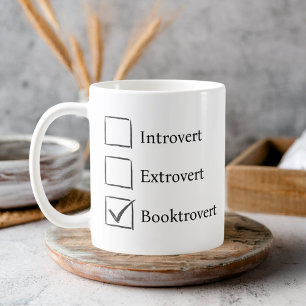 Caneca De Café Engraçado Introdução ao Extrovert Booktrovert