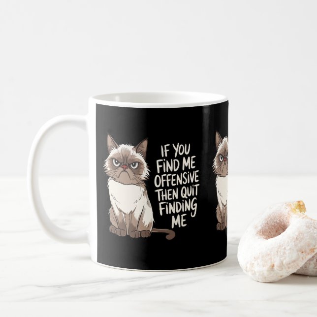 Caneca De Café Engraçado Irritado Para Proprietários De Gatos Mãe (Com Donut)