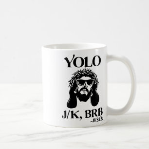 Caneca De Café Engraçado Jesus Yolo Jk Brb Feliz Páscoa Homens Mu