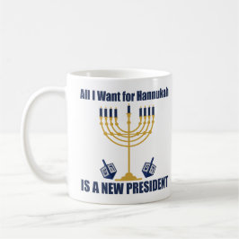 Caneca De Café Engraçado Judeu Anti-Trump Político Hanukkah