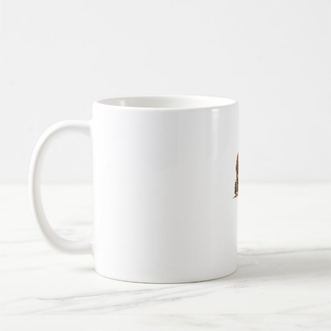 Caneca De Café Engraçado Labradoodle Cachorro Pé Grande Andando C (Esquerda)