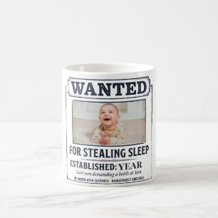 Caneca De Café Engraçado "Ladrão de Sono Estabelecido" Recém-Nasc