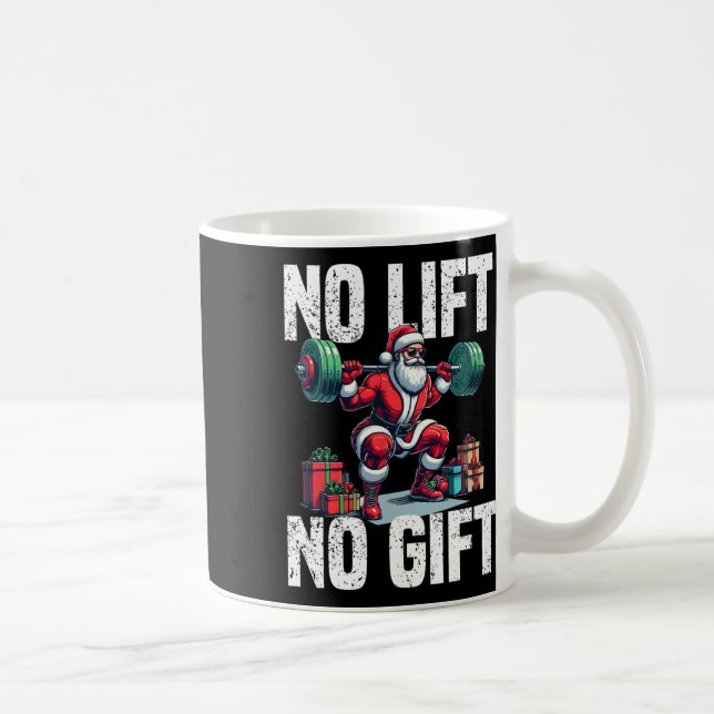 Caneca De Café Engraçado Levantando Papais noeis de Natal Quadrad (Direita)