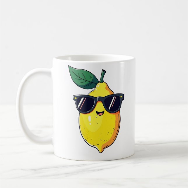 Caneca De Café Engraçado Limão Óculos de sol (Esquerda)