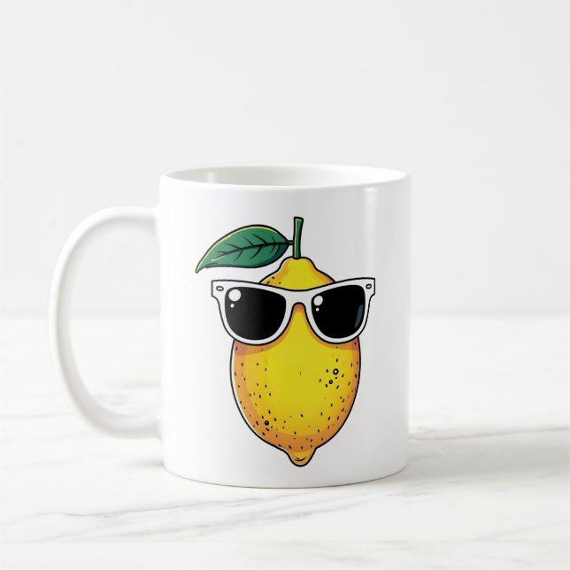 Caneca De Café Engraçado Limão Óculos de sol (Esquerda)