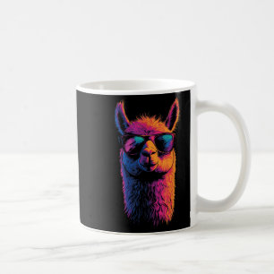 Caneca De Café Engraçado Llama com óculos escuros coloridos sem a
