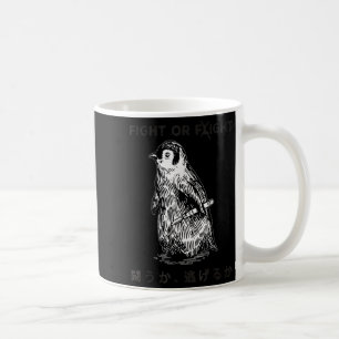 Caneca De Café Engraçado Luta Ou Voo Pinguim Com Faca