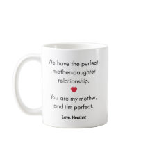 Engraçado Mãe Filha Mug Dom Perfeito Dia de as mãe