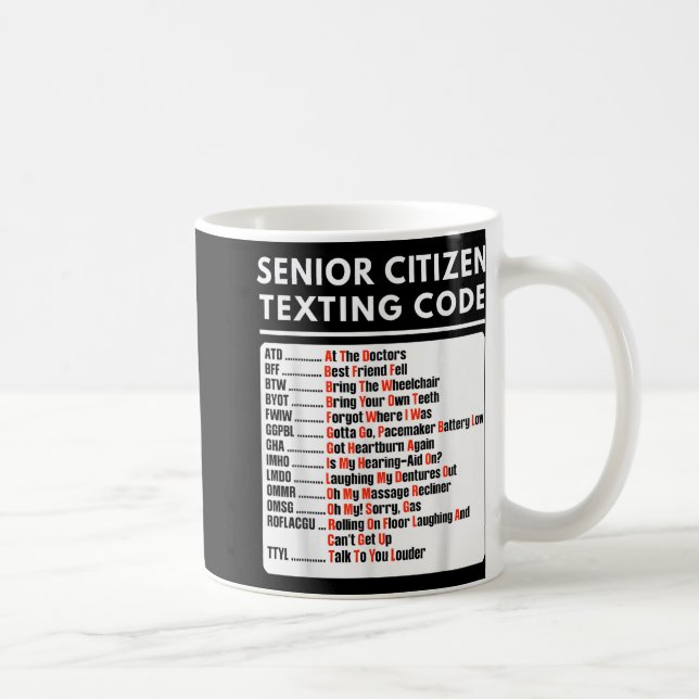 Caneca De Café Engraçado Mais velho, Cidadão, Tchau (Direita)