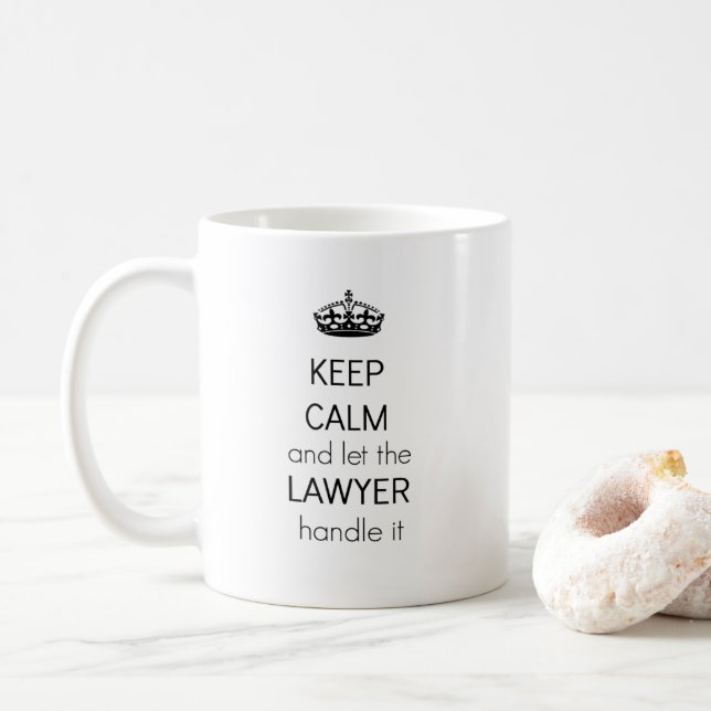 Caneca De Café Engraçado Manter Calmo Advogado Mug - Advogado Pre (Com Donut)