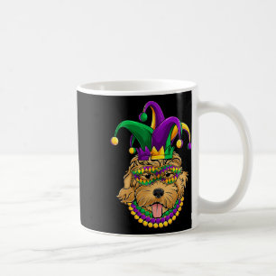 Caneca De Café Engraçado Mardi Gras Dog Roupa