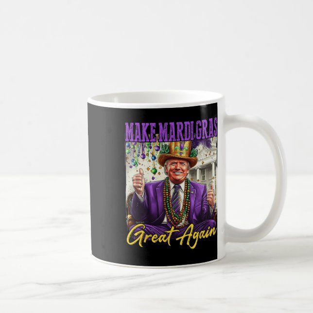 Caneca De Café Engraçado Mardi Gras Donald Trump Mardi Gras Ameri (Direita)