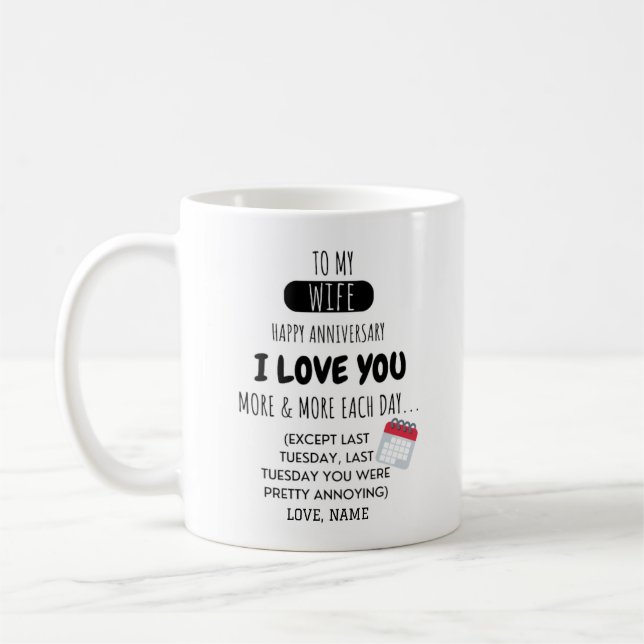 Caneca De Café Engraçado Marido para Esposa Mensagem de Humor no  (Esquerda)