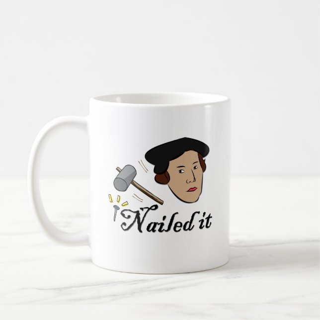 Caneca De Café Engraçado Martin Luther Christian Gift Mug (Esquerda)