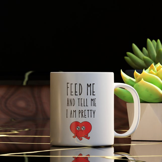 Caneca De Café Engraçado me alimentar e me diga que estou Bonito (Criador carregado)