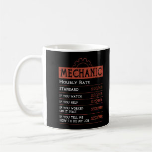 Caneca De Café Engraçado Mecânico Por Hora - Mecânico Engraçado D