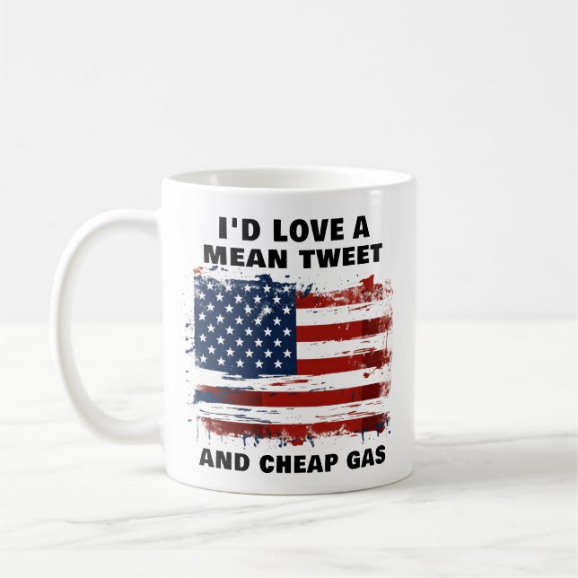 Caneca De Café Engraçado Meia Tweets e Bandeira Gás Barata Americ (Esquerda)